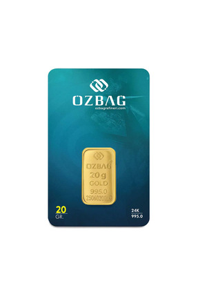 Özbağ AgaKulche 24 Ayar 20 gr 995 Külçe Altın