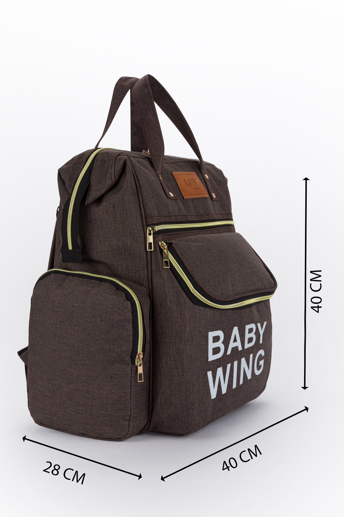 Yerli Baby Anne Bebek Bakım Sırt Çantası Termos Biberon Bölmeli ve Bebek Arabası Metal Askı Aparatlı Lüks Model fotoğrafı 2 (önizleme)