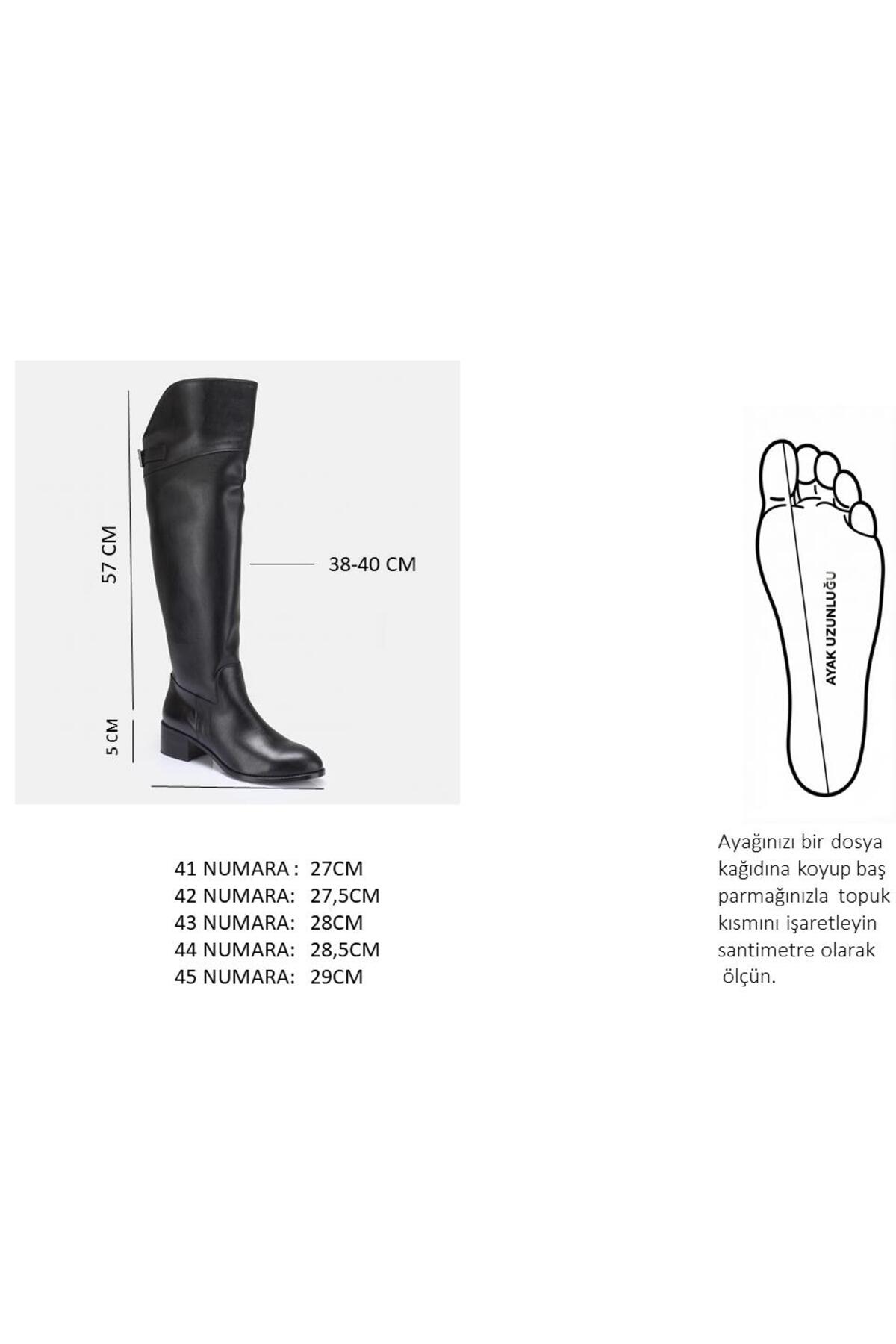 37Numara  BÜYÜK NUMARA KADIN BİNİCİ ÇİZME 41-42-43-44 SİYAH CİLT - Görsel 6