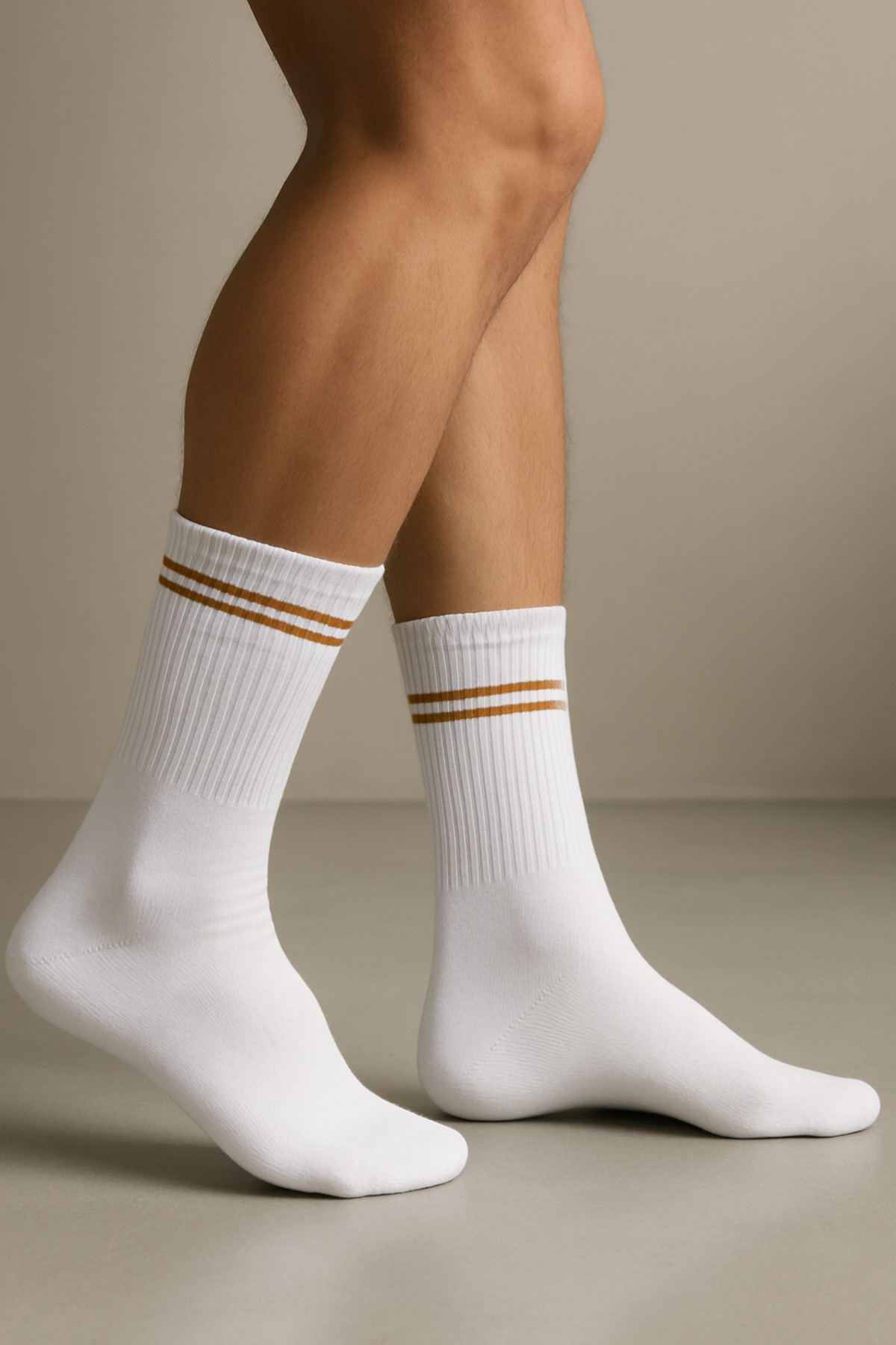 çorapkolik Taban Havlu Çizgili Tenis Spor Çorap 6'lı Paket görsel 2
