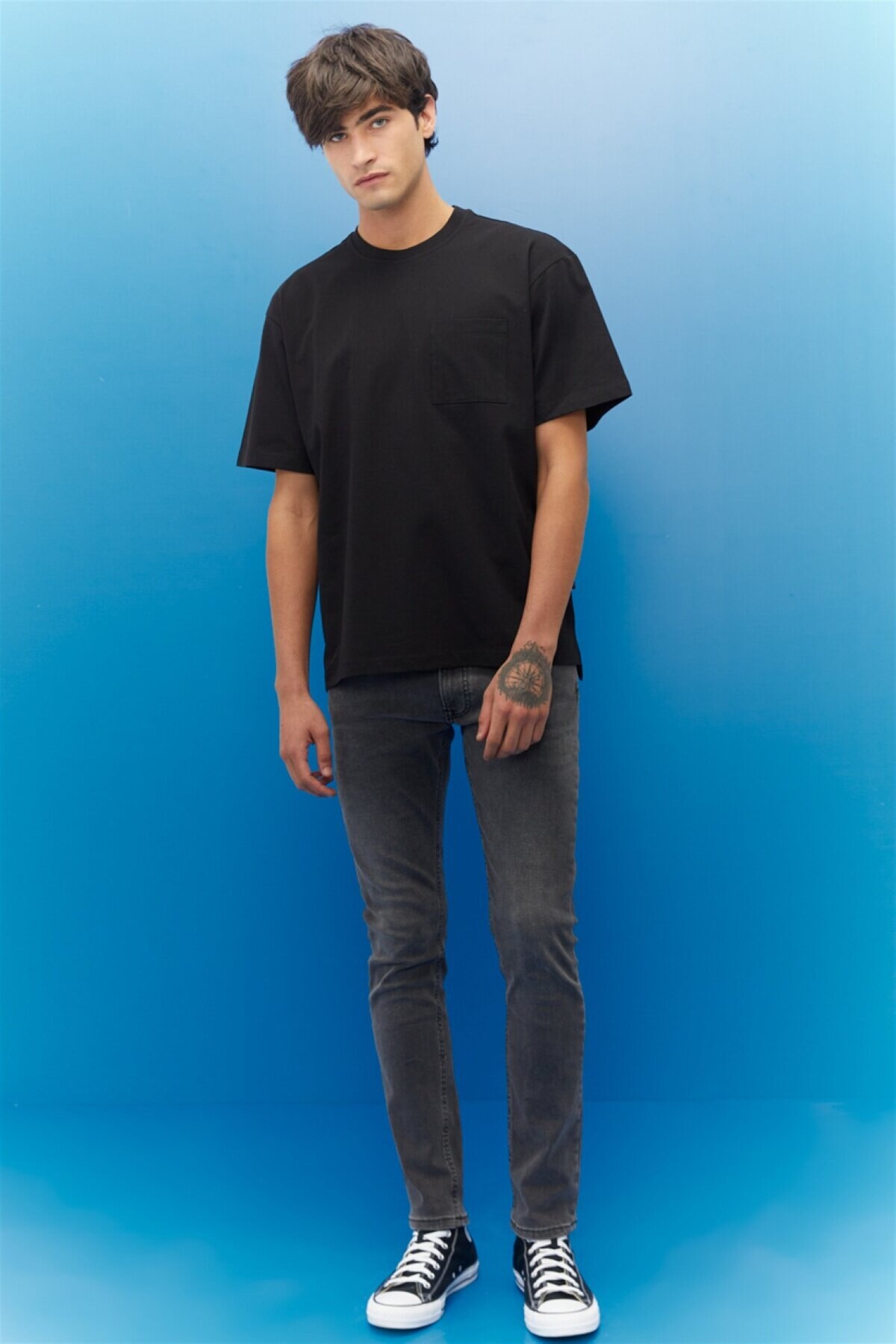 Lee  Luke Slim Tapered Dar Kesim Düşük Bel Antrasit Esnek Jean Kot Pantolon - Görsel 6