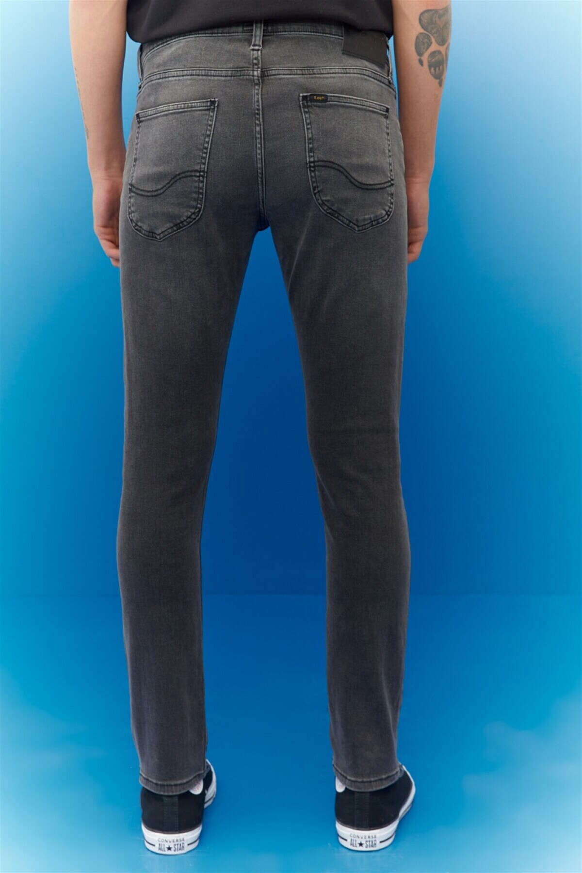 Lee  Luke Slim Tapered Dar Kesim Düşük Bel Antrasit Esnek Jean Kot Pantolon - Görsel 4