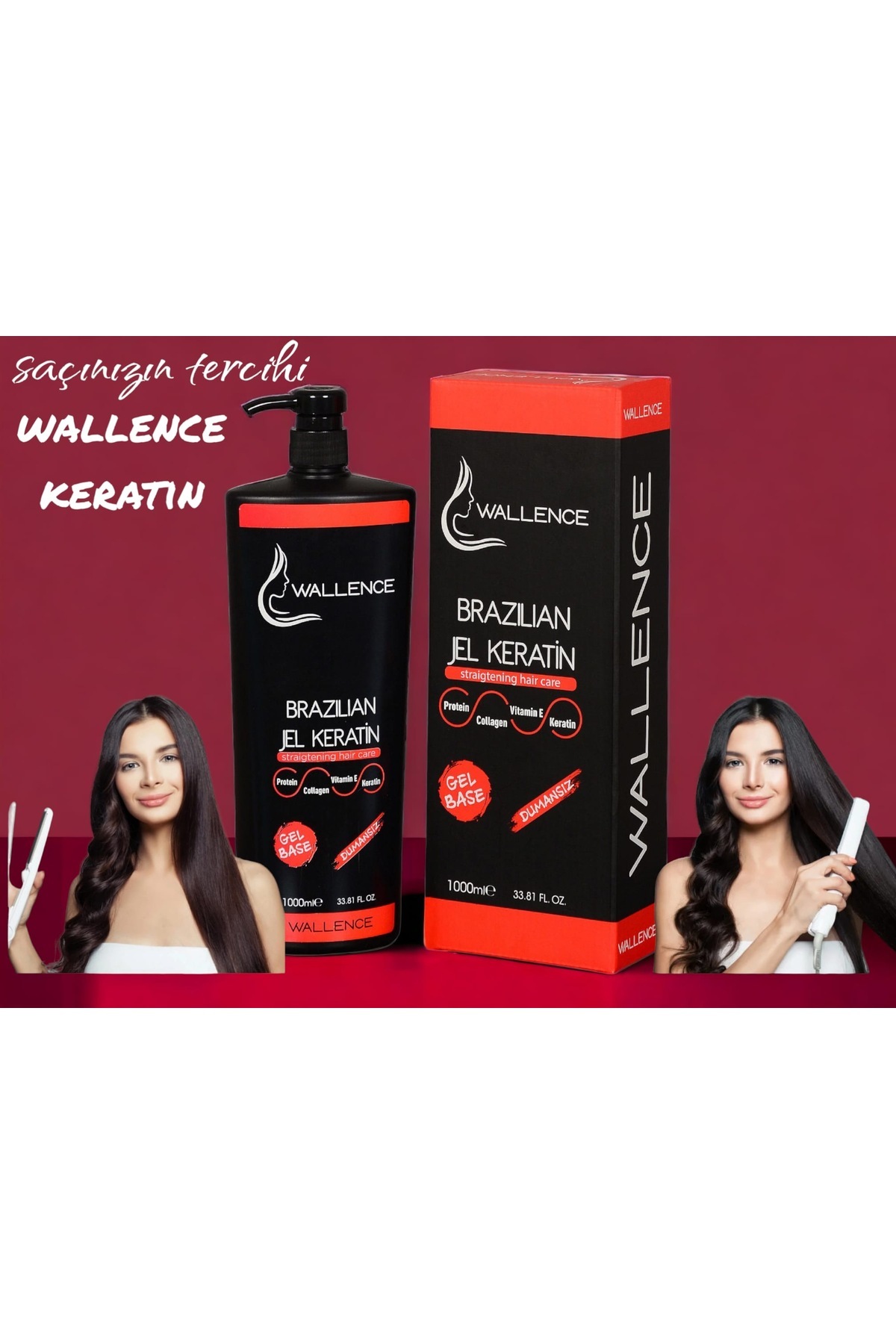 Damaged Hair Repairing Brazilian Gel Care Keratin 1000 ml Effect DKÜrün1154 — WallenceBrezilya1000. — تصویر 2 از 4