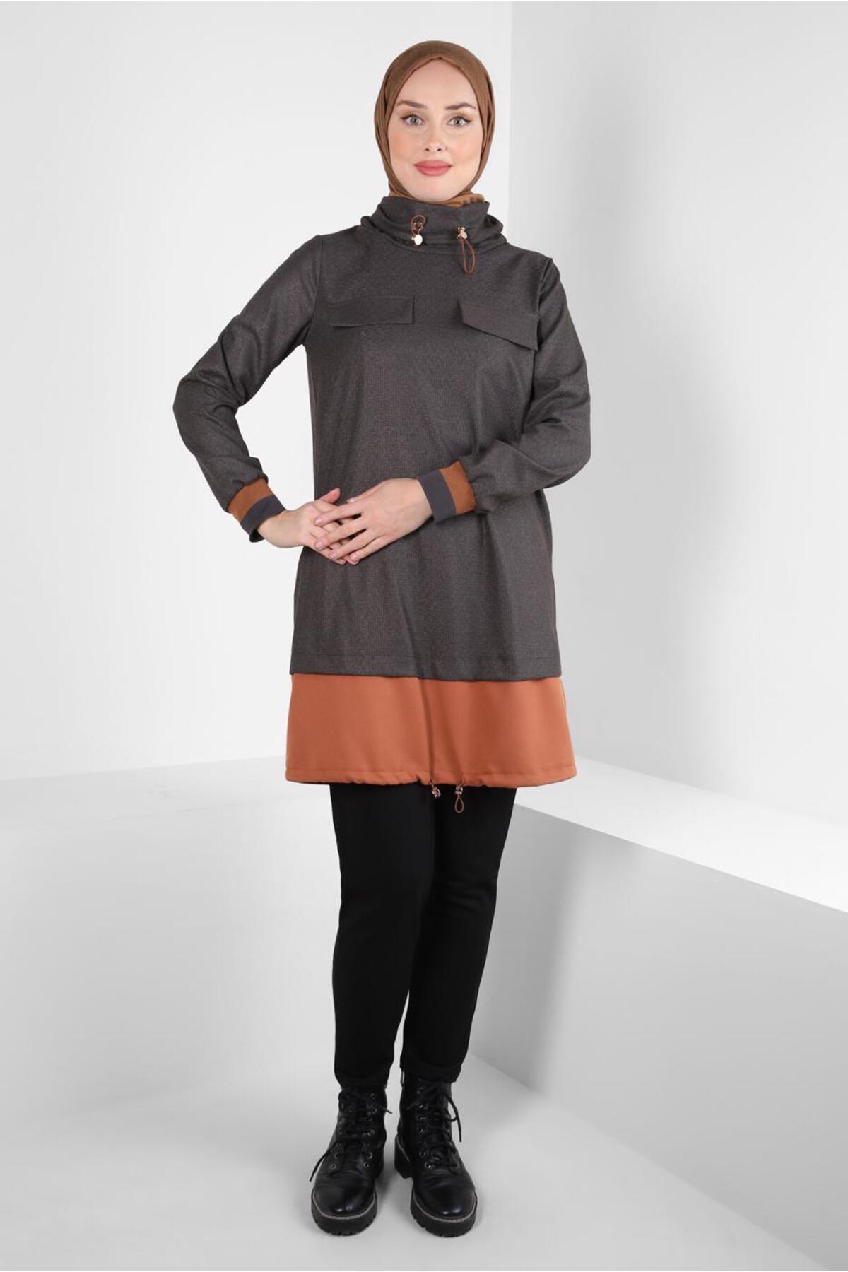 SHIRRED COLLAR TUNIC 44316