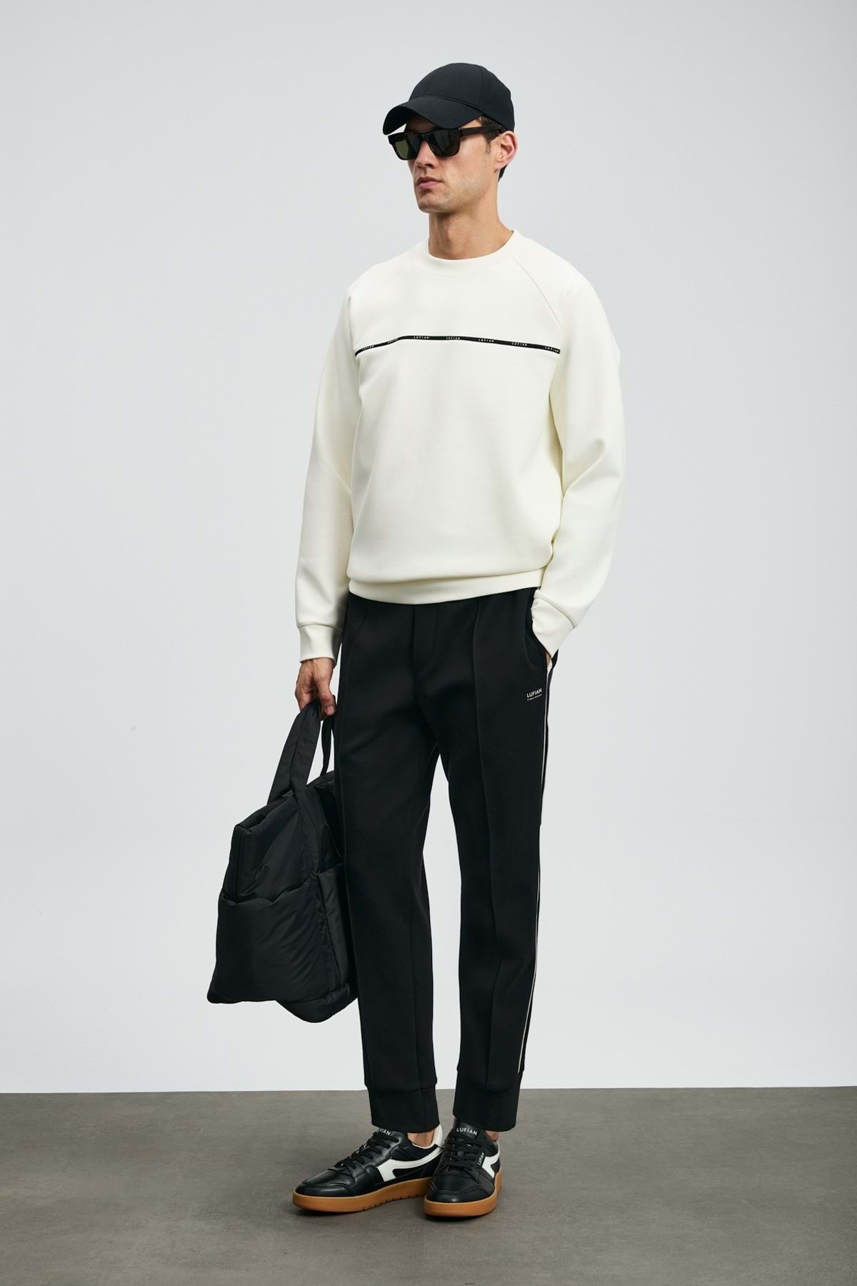 Lufian 112030181 Cosmo Erkek Sweatshirt BEYAZ görsel 3