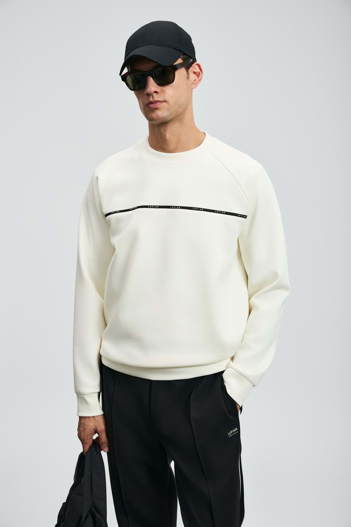 Lufian 112030181 Cosmo Erkek Sweatshirt BEYAZ görsel 5