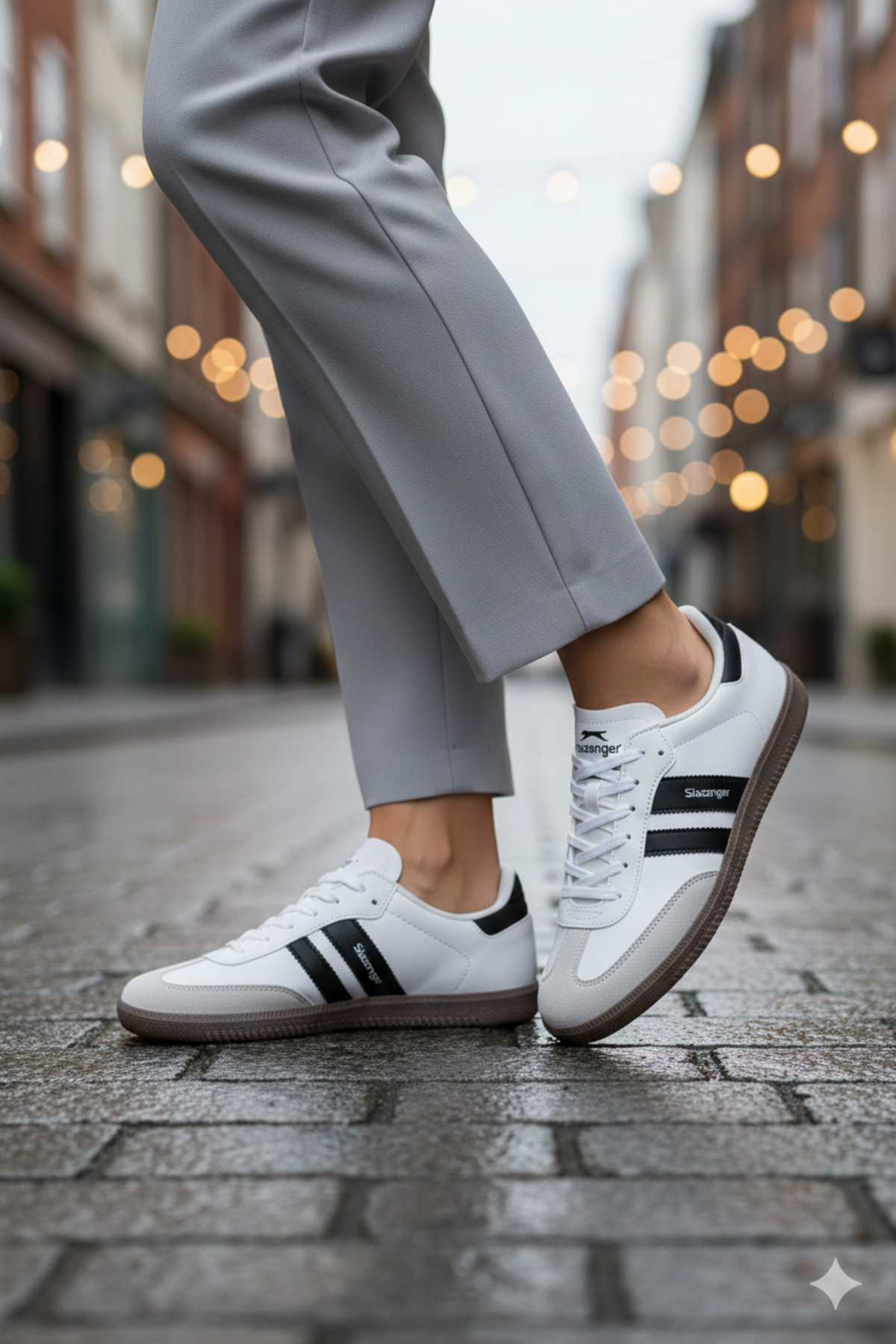 Slazenger  INDIA Kadın Erkek Unisex Beyaz / Siyah Sneaker Günlük Spor Ayakkabısı - Görsel 2