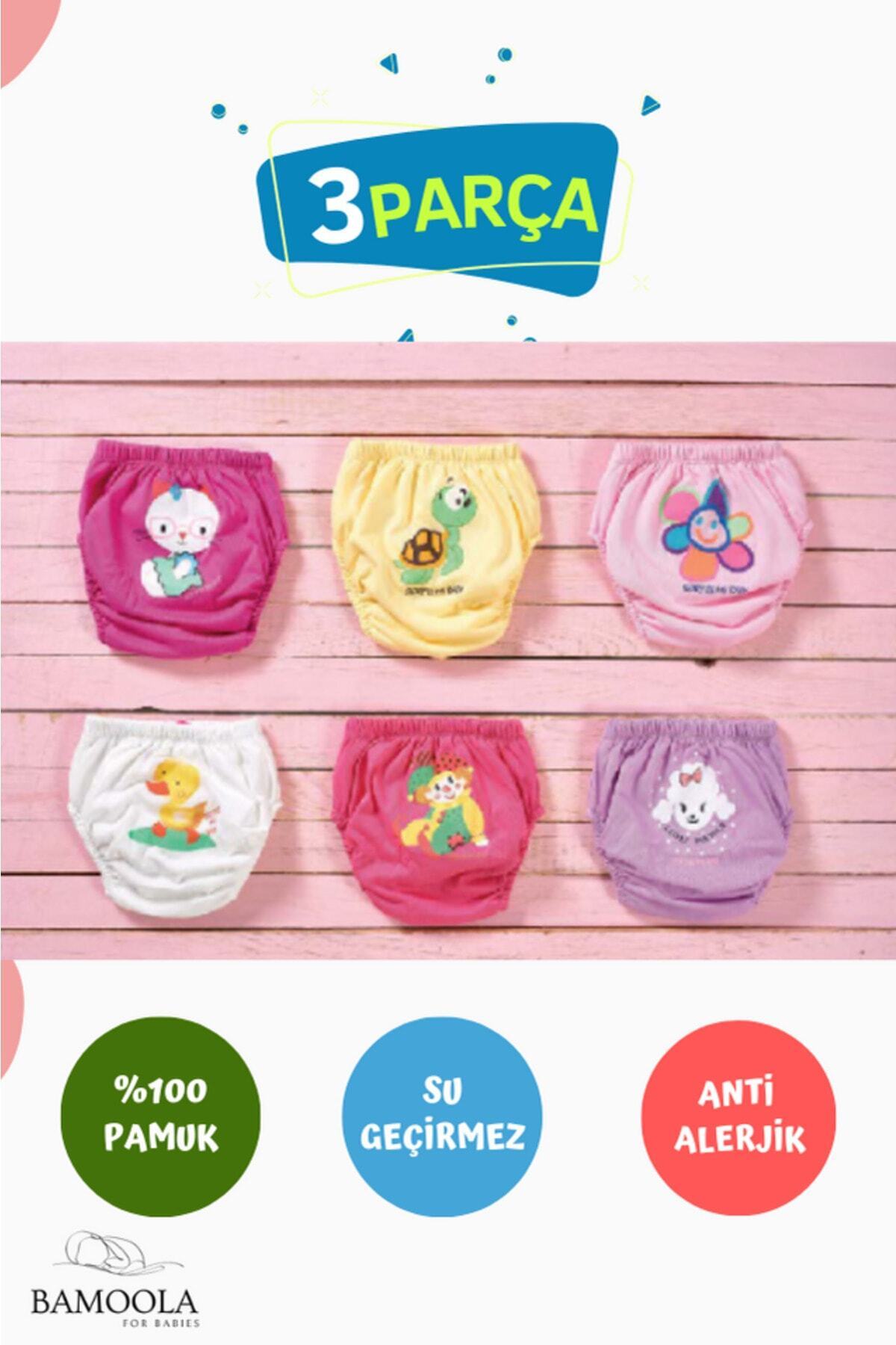 Bamoola 3 Adet Lüx Kız (1 - 2 YAŞ) Çocuk Alıştırma Külodu Sızdırmaz (RENK VE DESENLERDE FARKLILIK OLABİLİR) fotoğrafı 2 (önizleme)