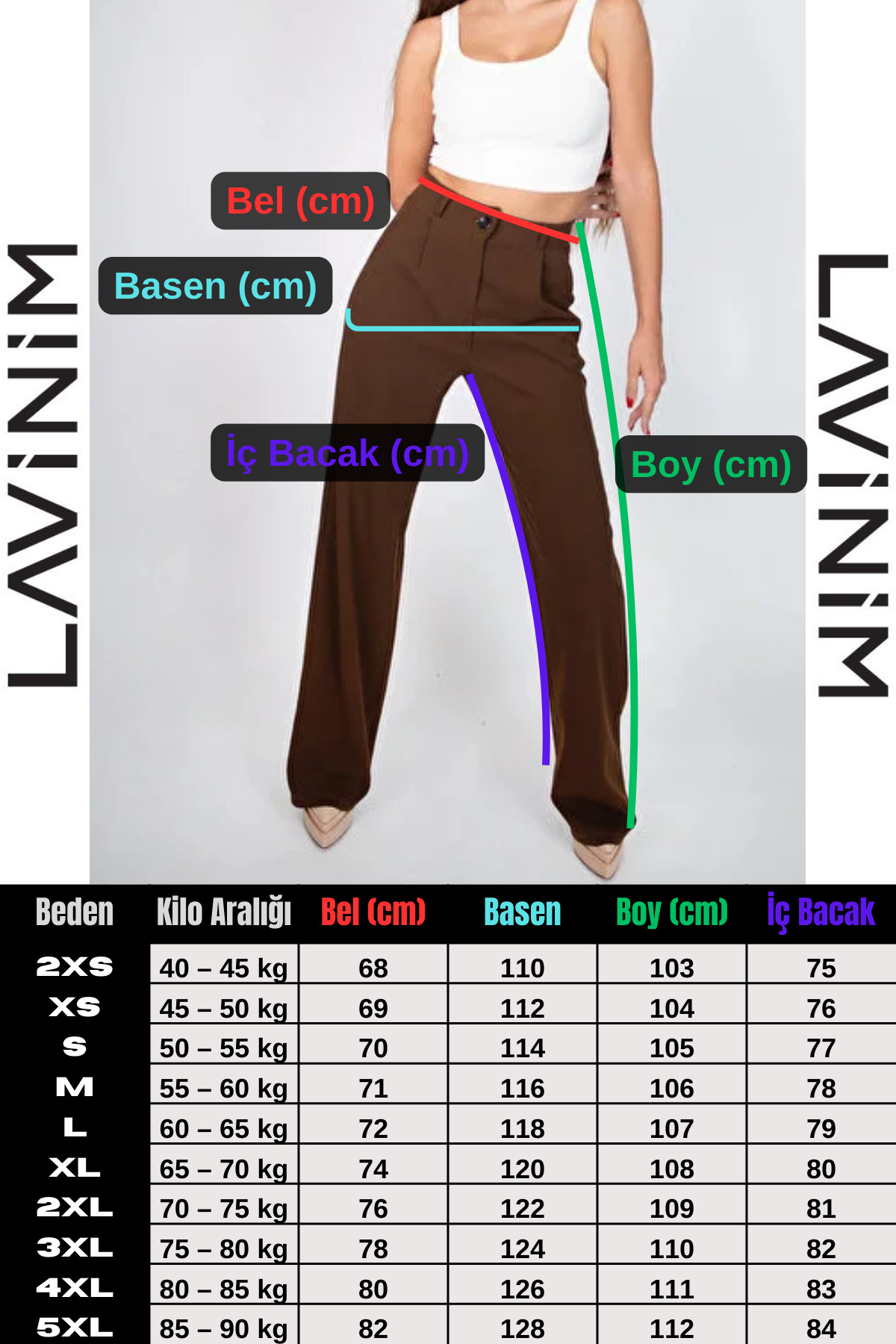 FV  Palazzo Pantolon Kahverengi Oversize Kesim - Görsel 7