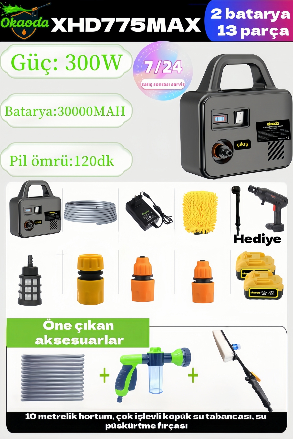 okaoda 🔥XHD775MAX Lityum Pil Yüksek Su Basınçlı Temizleme