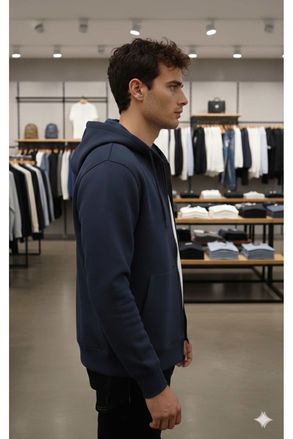 ATKGİYİM Erkek 4 renk Kapüşonlu Fermuarlı Battal Beden Sweatshirt Ceket 2XL-6XL" görsel 2