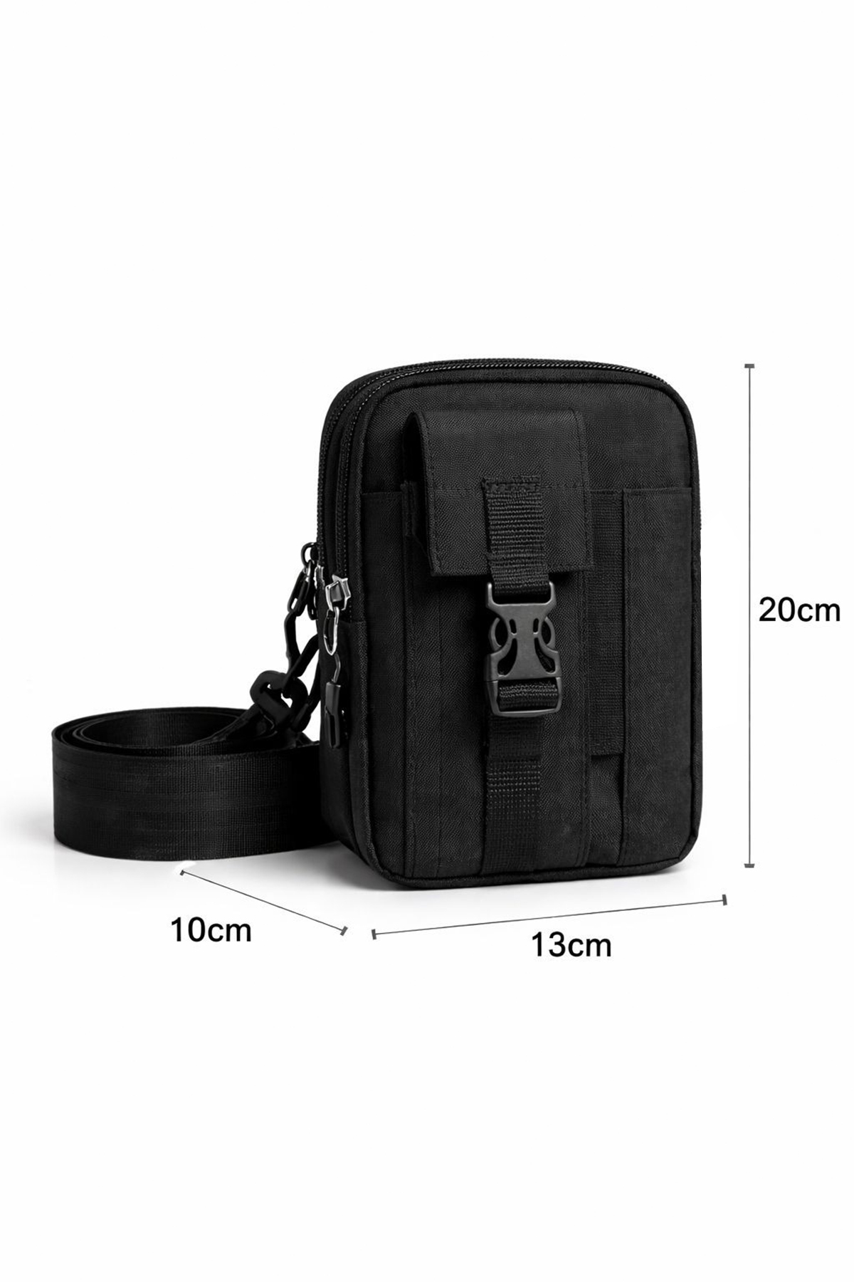 Av A Dos  Siyah Unisex Telefon Bölmeli Taktik Çapraz Bel Çanta Göğüs Seyahet Günlük Bodybag Freebag Slingbag - Görsel 5