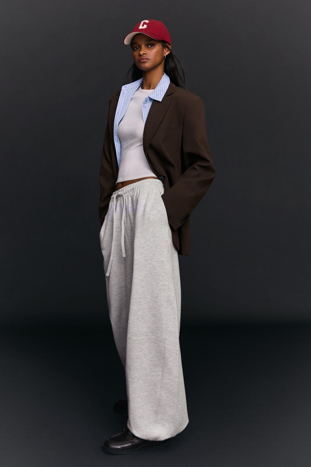 Bershka  Stoperli barrel fit şardonlu eşofman altı