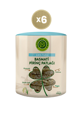 GLUTENSİZ FABRİKA Kaya Tuzu Basmati Pirinç Patlağı 90g x 6 Paket (Glütensiz &...