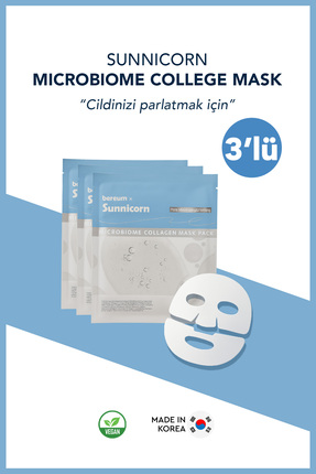 sunnicorn Cilt Canlandırıcı Yüzde Eriyen Kolajen Cilt Maskesi 3 lü