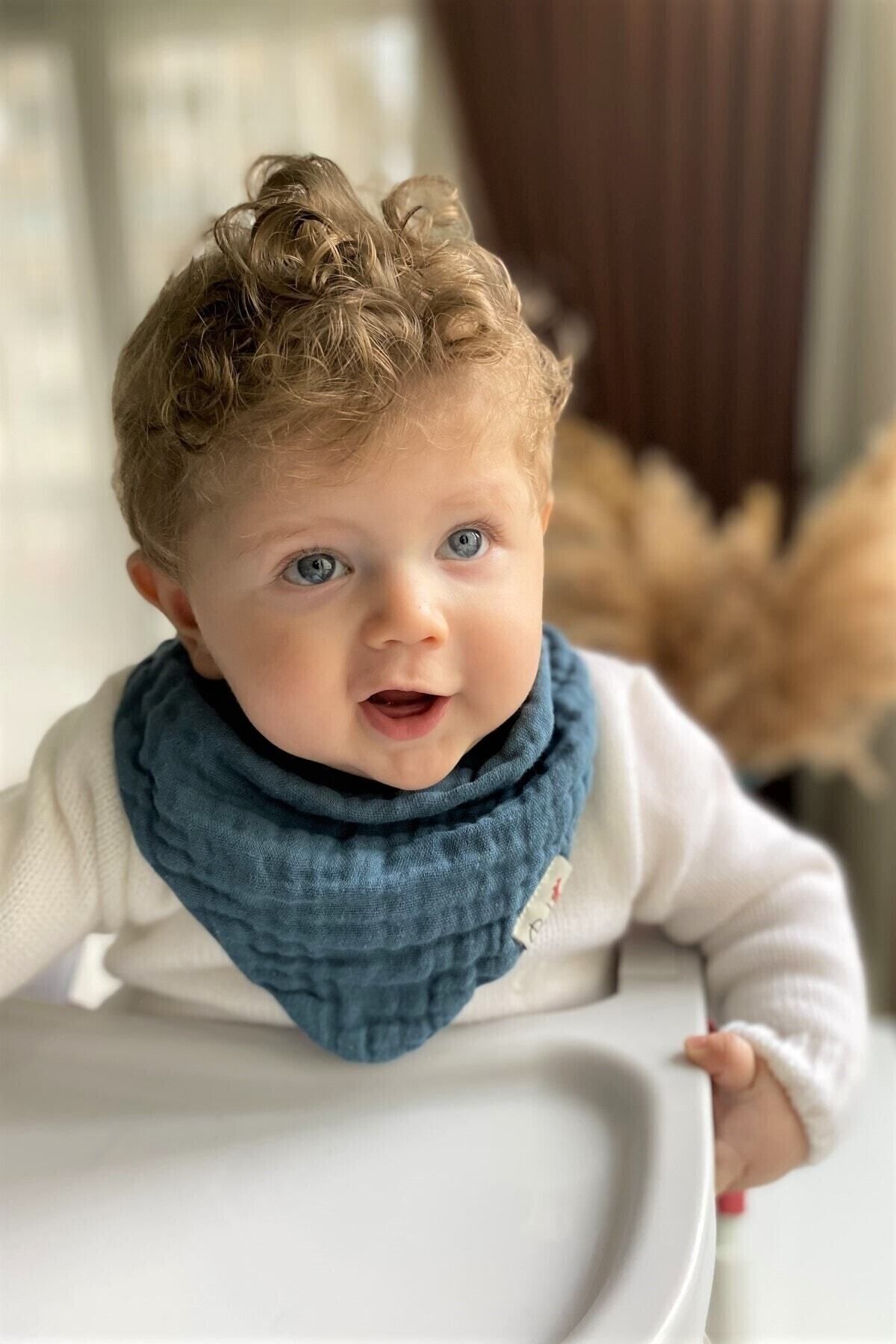 Bedeca 3'lü %100 Organik Pamuk Bebek Müslin Önlük - Kız Erkek Bebek Salya Ve Mama Önlüğü, Fular, Yakalık fotoğrafı 7 (önizleme)