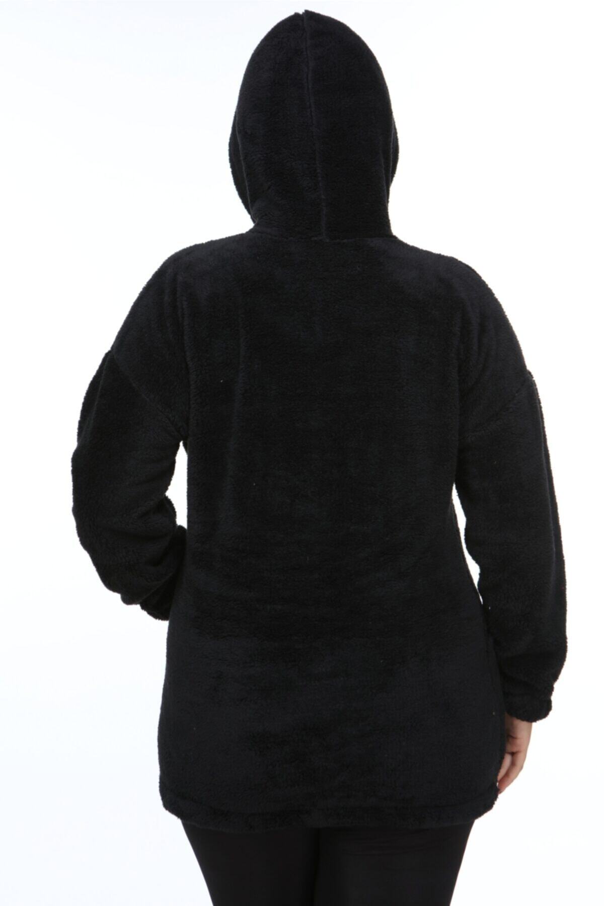 SENTEX  Kadın Siyah Welsoft Fermuarlı Hırka - Görsel 5