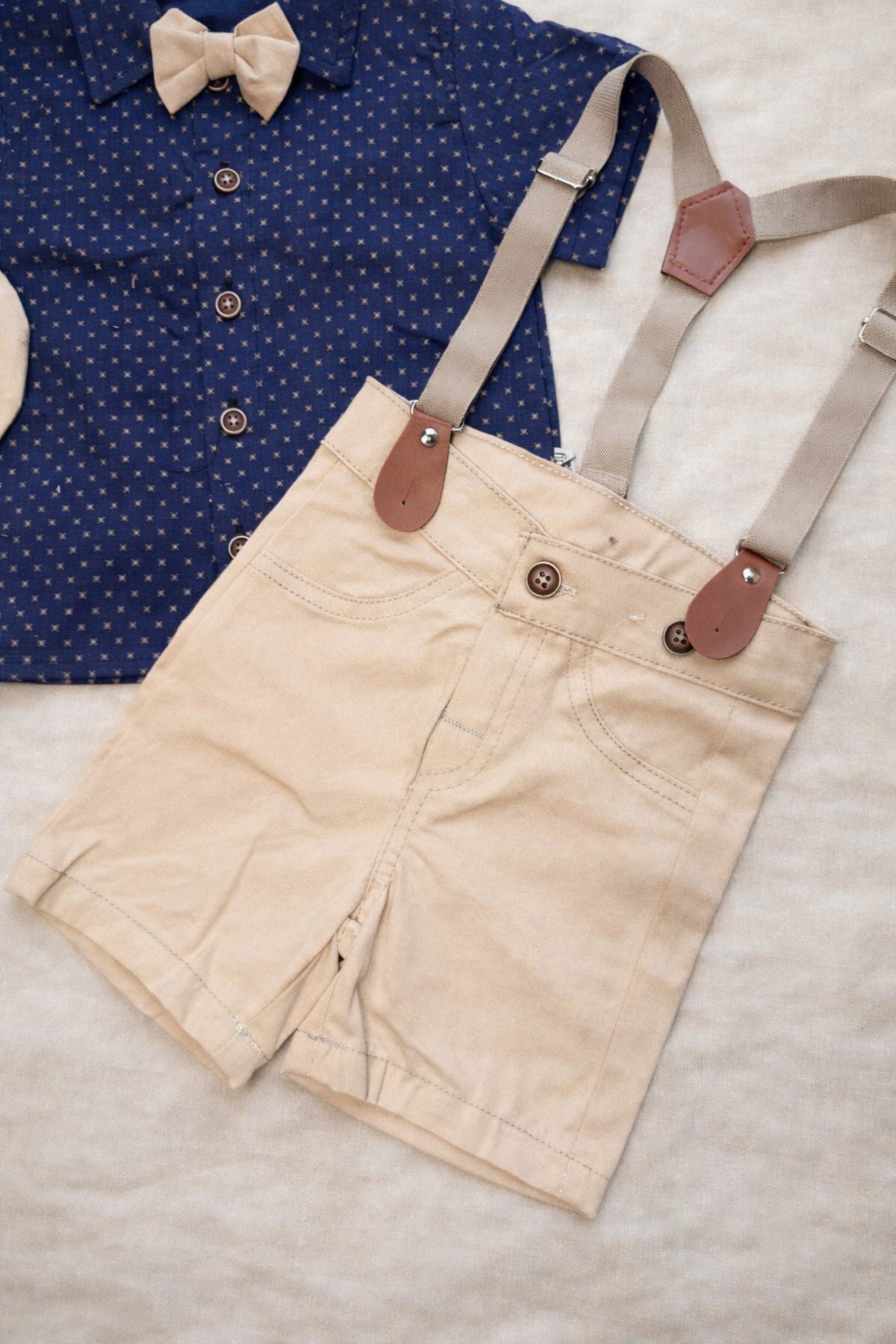 ASİLA Papyonlu Gömlek Şort Erkek Takım fotoğrafı 3 (önizleme)