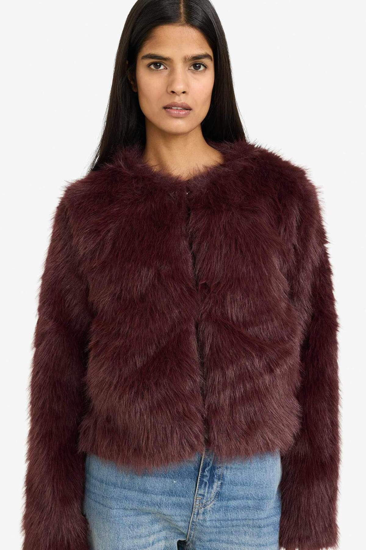 Defacto  Regular Fit Kısa Suni Kürk F2147AX25WN - Görsel 5