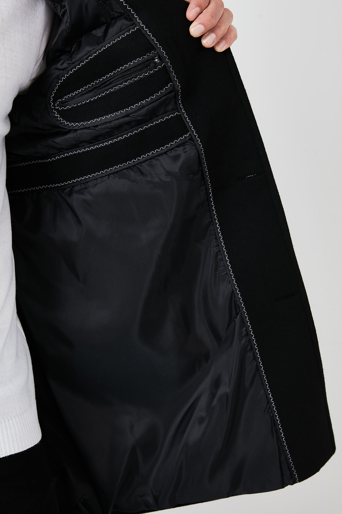 Buratti  Normal Kalıp Tek Yırtmaçlı Düğmeli Mono Yaka Kaşe Kaban Erkek KABAN 5840098 - Görsel 6