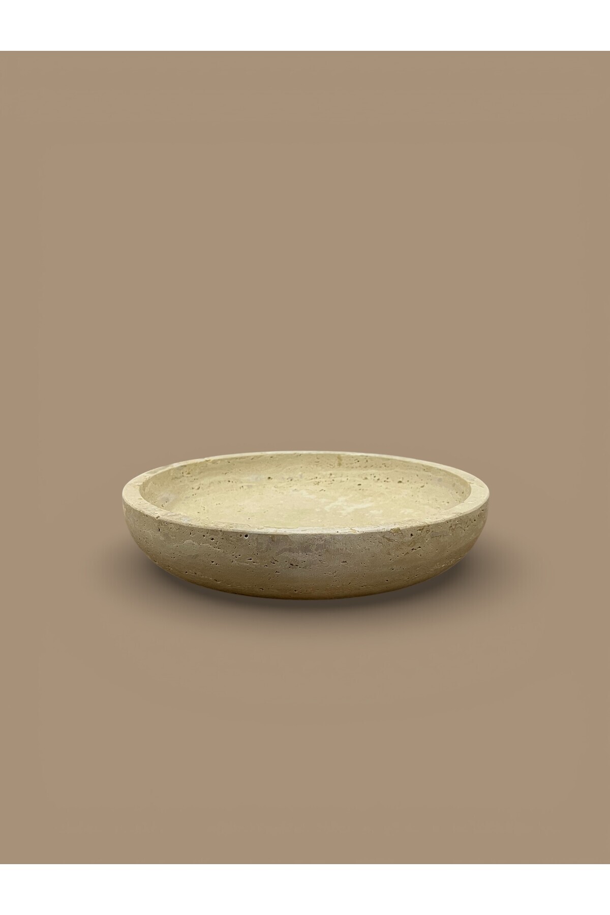 Travertine Natural Stone Decorative Bowl & Presentation Bowl 25x5cm