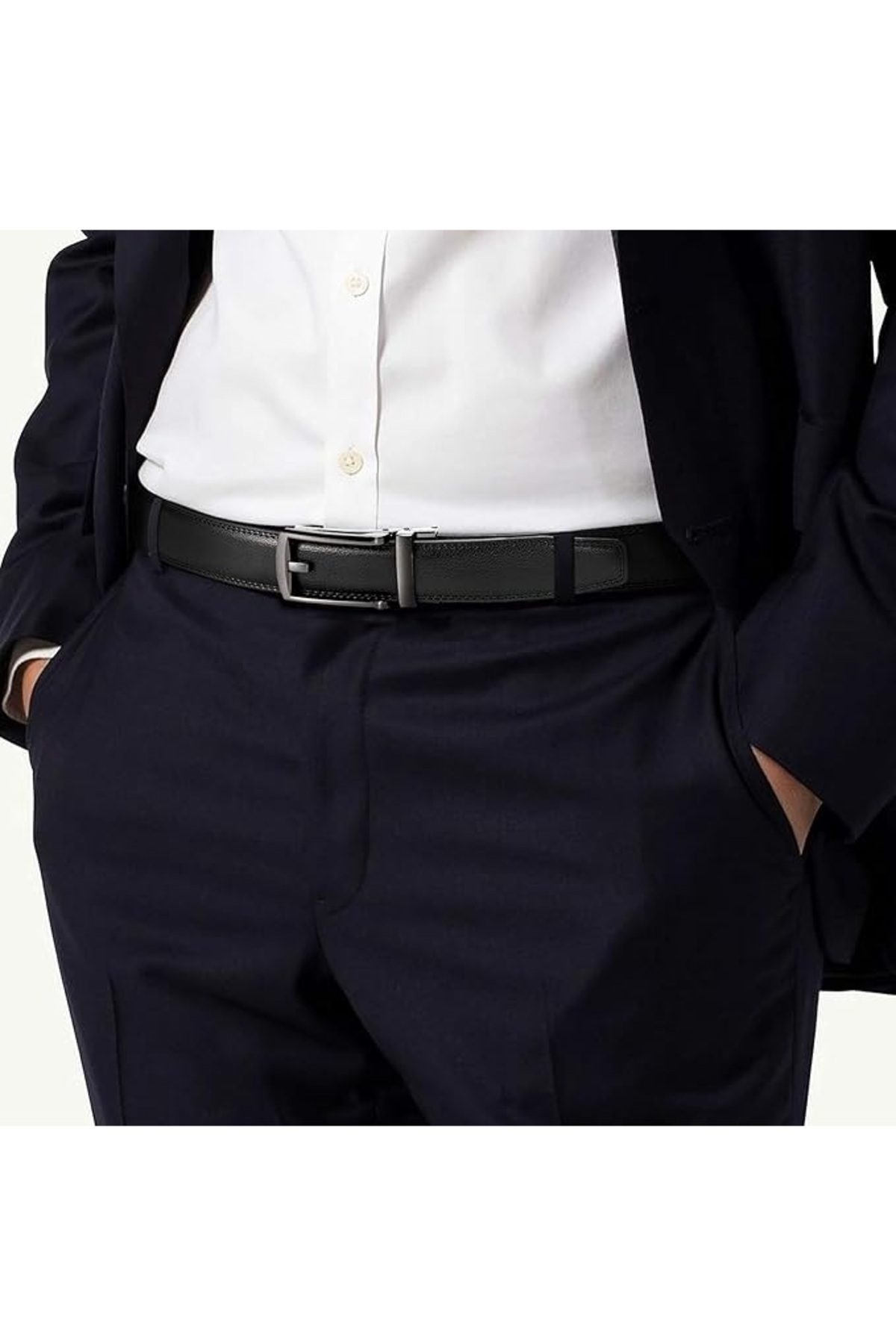 Bosskan  Otomatik Tokalı Takım Elbıse Deliksiz Ithal Deri Kemeri - Görsel 2