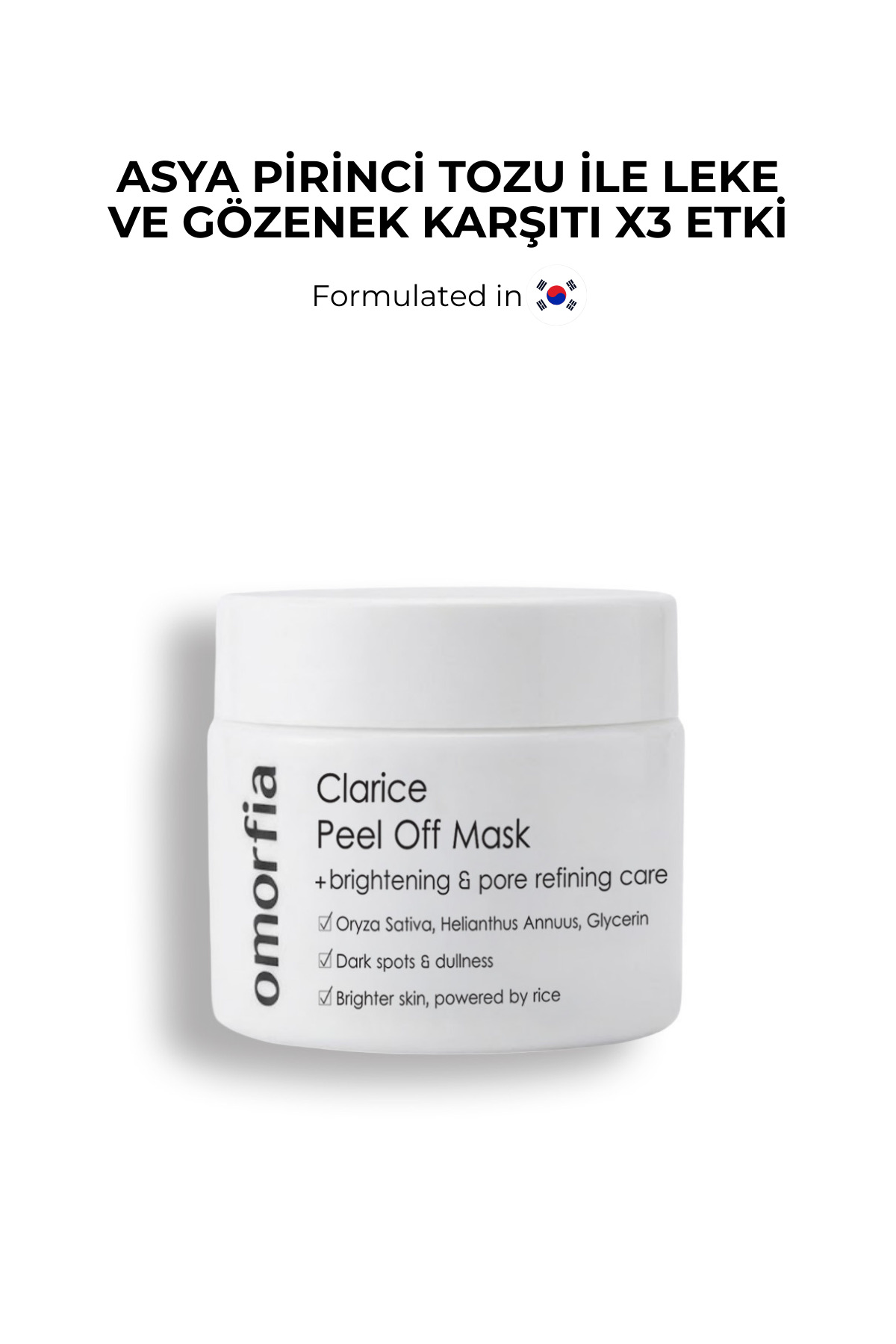 OMORFİA Pirinç Özlü Beyazlatıcı Leke Ve Gözenek Karşıtı Aydınlatıcı Peeling Maske 100 ml — FM01