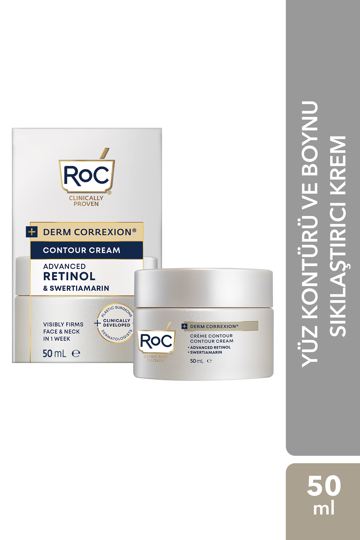 Roc Derm Correxion Retinol + Swertiamarin Yüz Kontürü ve Boynu Sıkılaştırıcı Krem 50 ml — 211005700