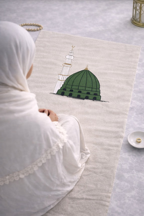 Perdeplus Minimal Işlemeli Keten Seccade Namazlık - Çeyizlik Hediyelik Çanta ...