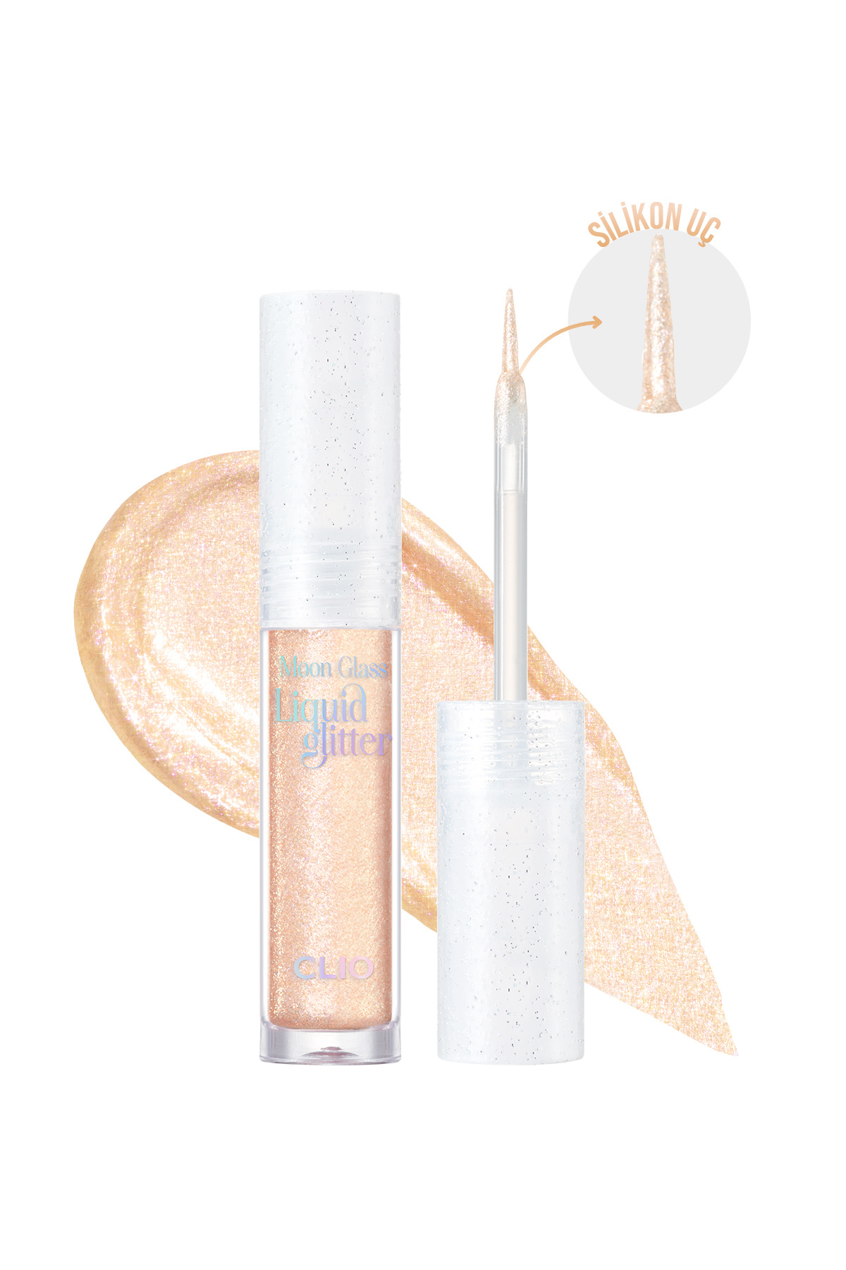 CLIO مایع اکلیلی شفاف و درخشان CLIO Moon Glass Liquid Glitter Sweet Cloud (02 Moon Flare) — بژ 111149