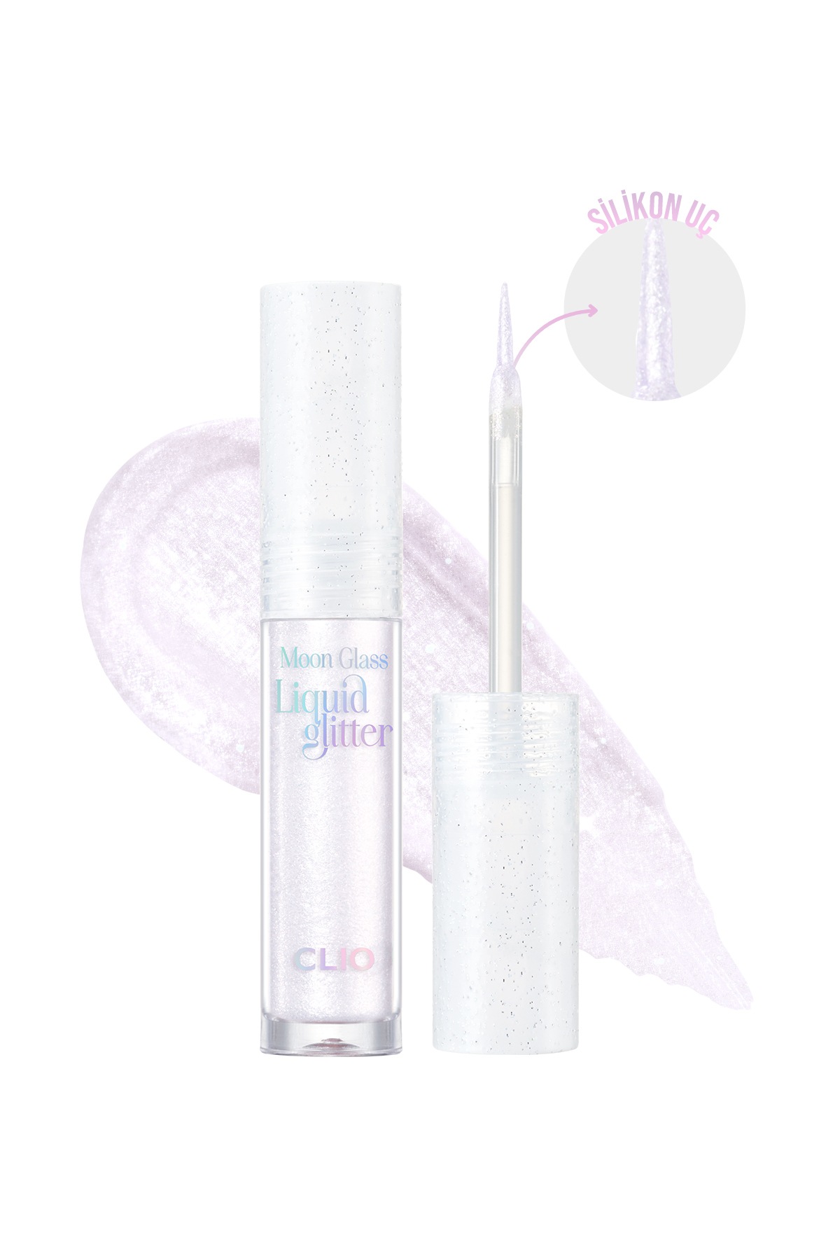 CLIO Işıltılı ve Şeffaf Likit Glitter CLIO Moon Glass Liquid Glitter Sweet Cloud (03 Violet Topping) — بنفش 111149
