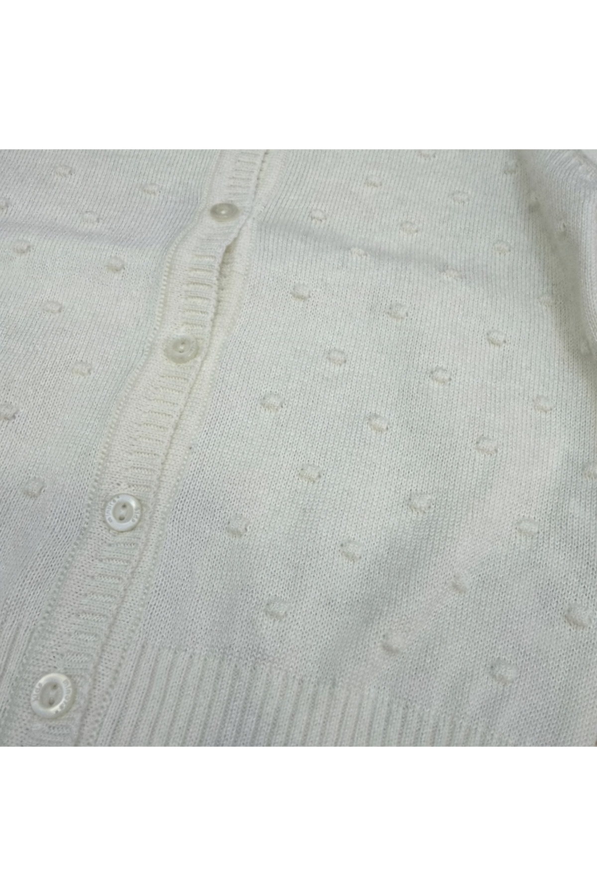 Minora Kız Çocuk Ekru Ponpon Dokulu Triko Bolero Ekru 4154 fotoğrafı 3 (önizleme)