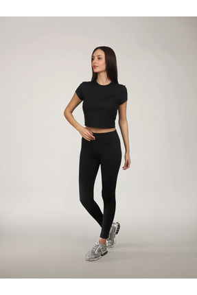 RARE SEASON Kadın Toparlayıcı Fit Yüksek Belli Siyah Tayt