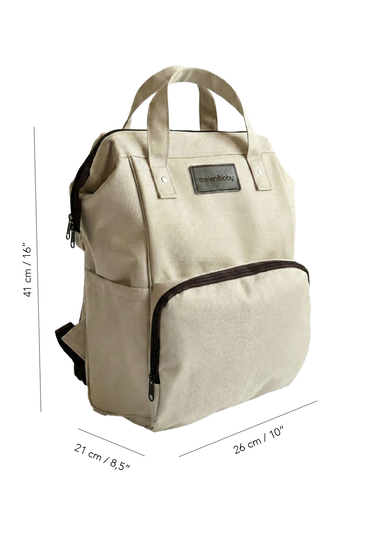 Meleni Baby Anne Bebek Bakım Sırt Çantası - Bebek Arabası Askı Aparatlı Biberon Bölmeli Sırt Çantası Bej fotoğrafı 7 (önizleme)