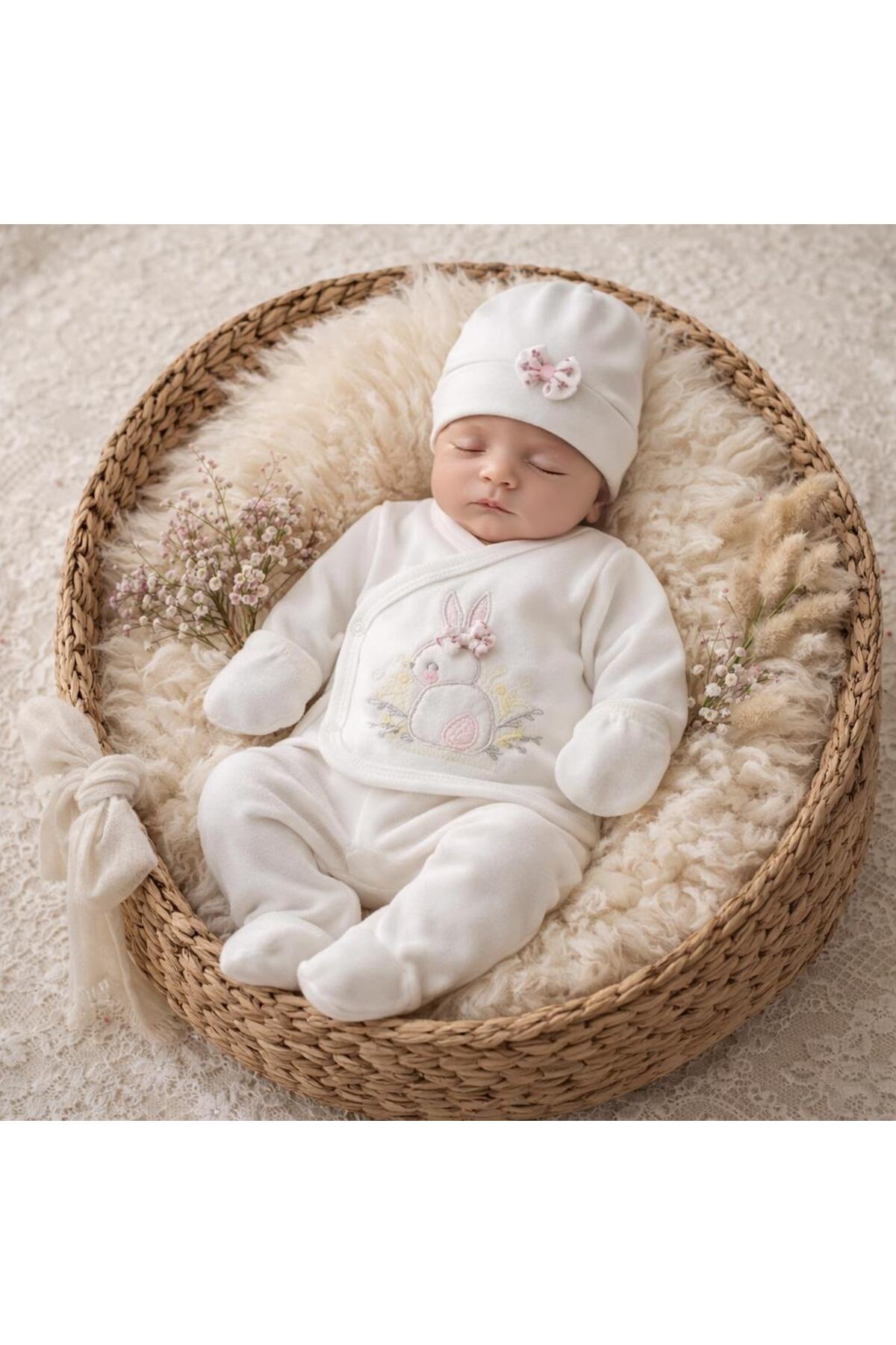 BYS BABY FASHION 10 Parça %100 Pamuklu Yenidoğan Kız Bebek Hastane Çıkış Zıbın Seti (Kutulu)0-3 Ay fotoğrafı 2 (önizleme)
