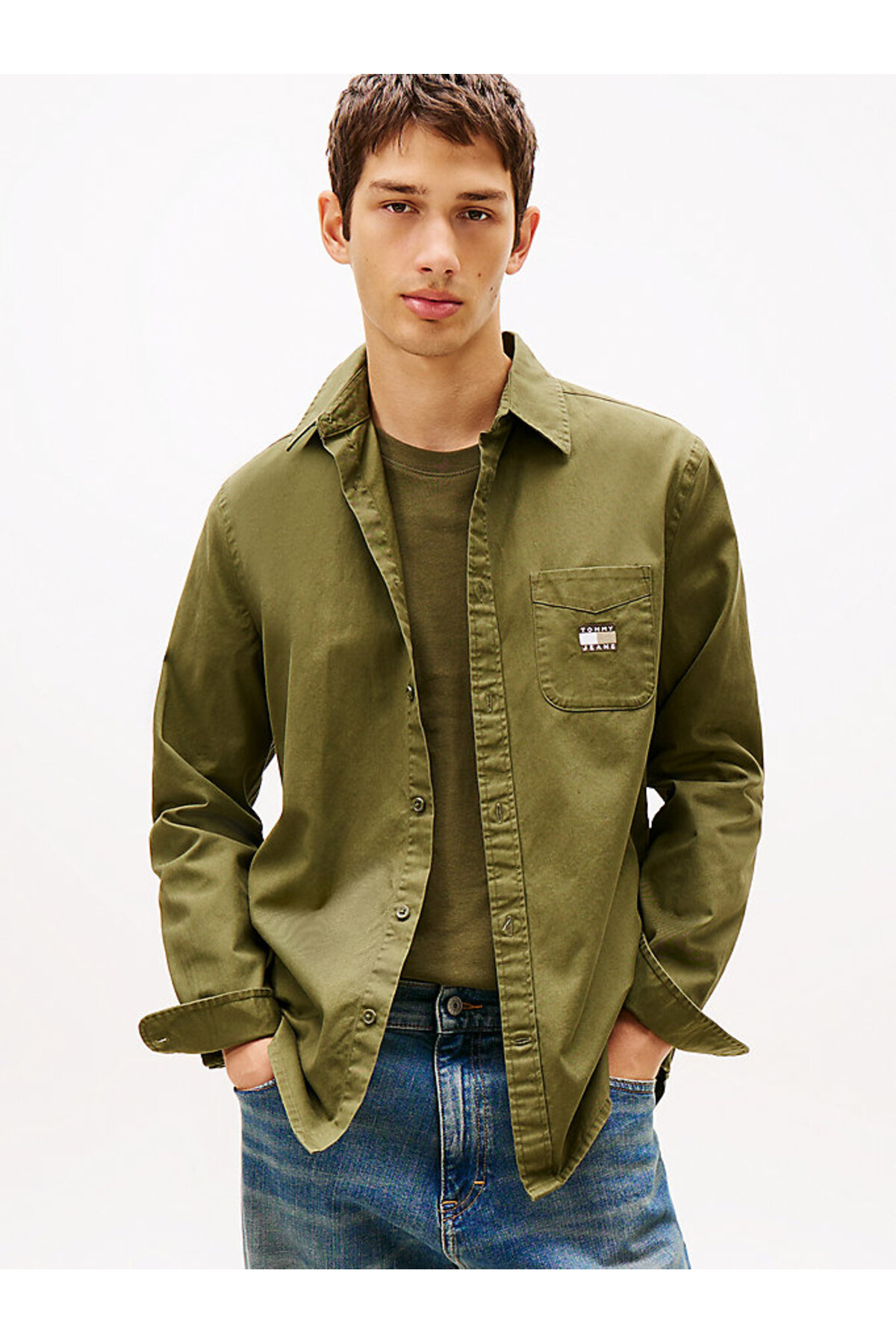 تامی هیلفیگر پیراهن مردانه TJM مدل Twill شسته شده معمولی