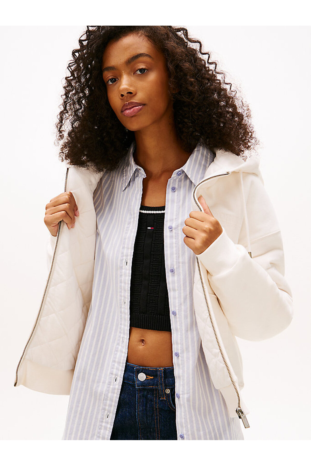 Tommy Hilfiger Kadın TJW Script Fermuar Detaylı Hoodie görsel 4