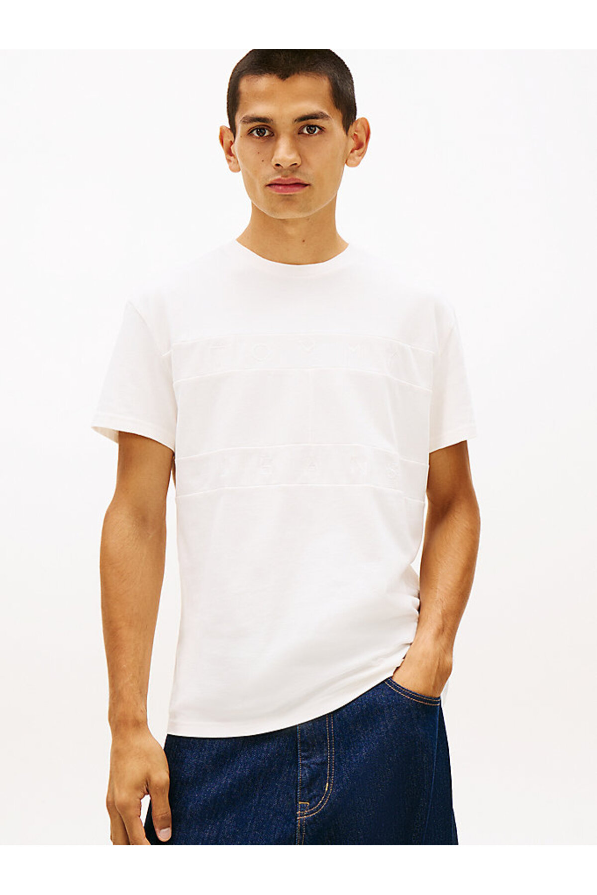 تامی هیلفیگر تی شرت مردانه طرح پرچم TJM کد 1001