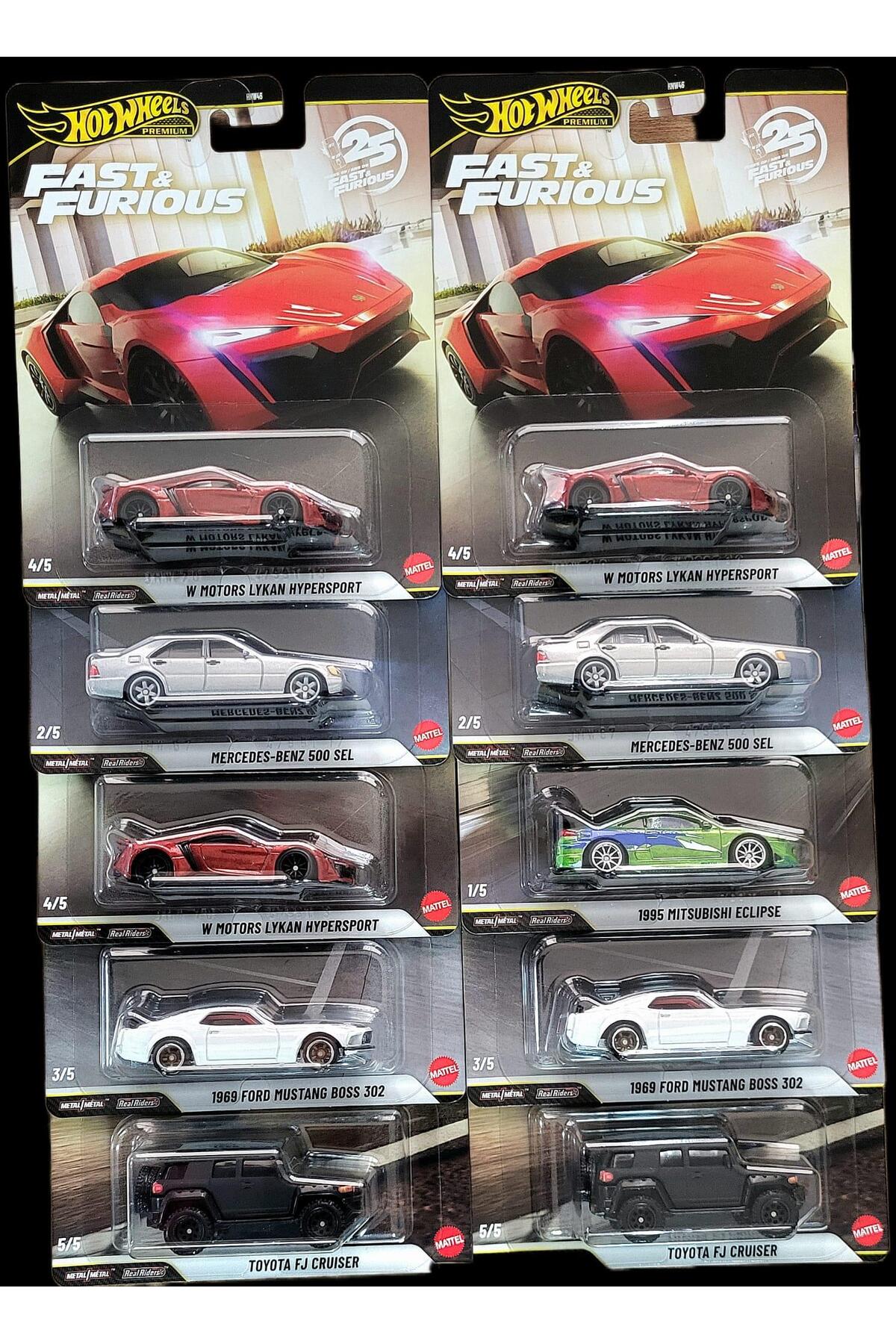 HOT WHEELS Premium Fast & Furious 25. Yıl Özel 10'lu Set Yeşil