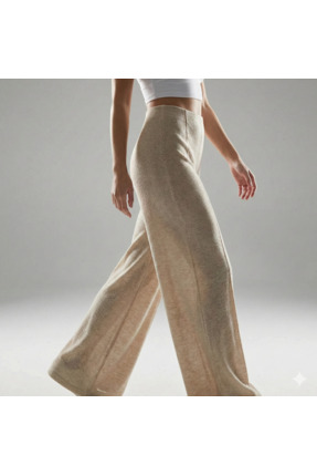 La Roenne Boutique La Rôenne Kum Beji Beli Lastikli Önü Dikişli Geniş Paça Ra...