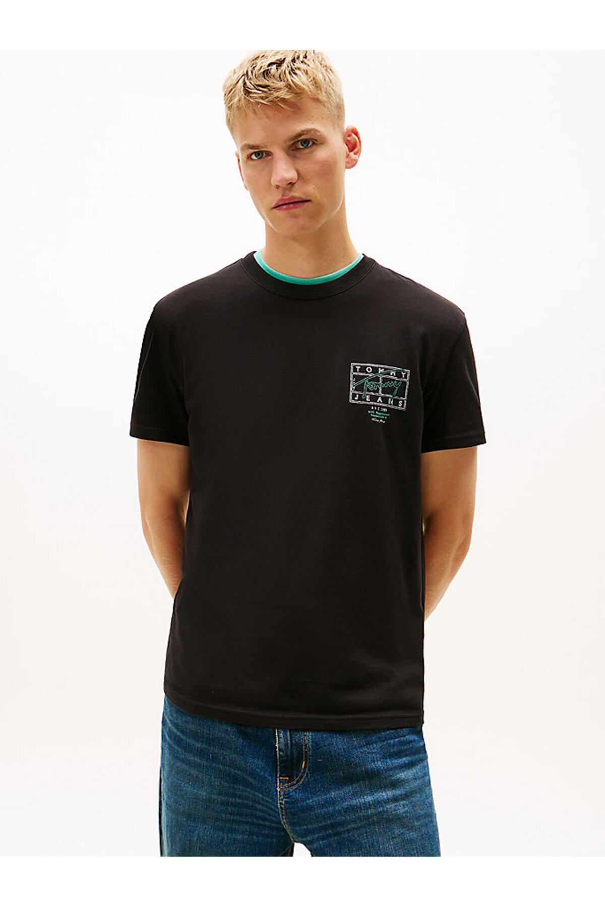 تامی هیلفیگر تی شرت مردانه طرح TJM Regular Sign Spray SS