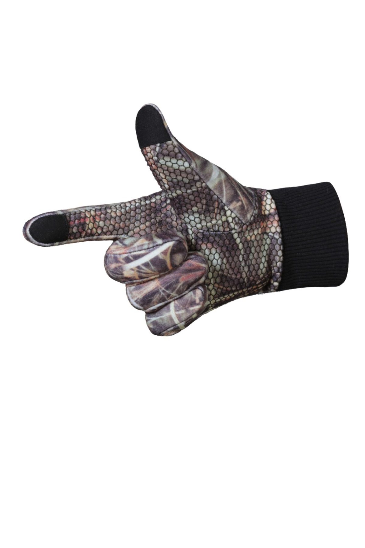 dkmoutdoor Sazlık Unisex Avcı Ve Atış Eldiveni Kamuflaj Desenli Dokunmatik Ekran Uyumlu Kaymaz taban görsel 3