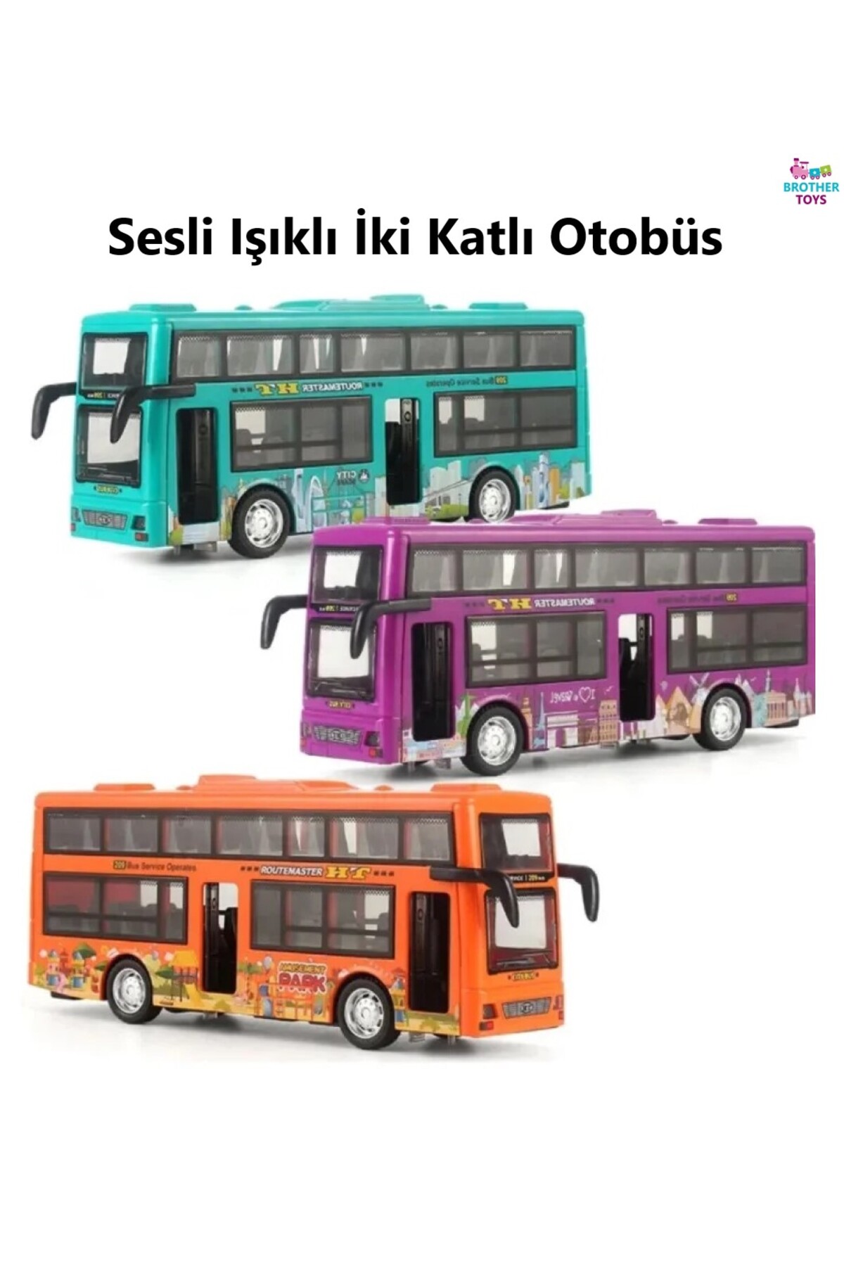 Brother Toys Turist Gezi Otobüs 2 Katlı Orta Ve Ön Kapısı
