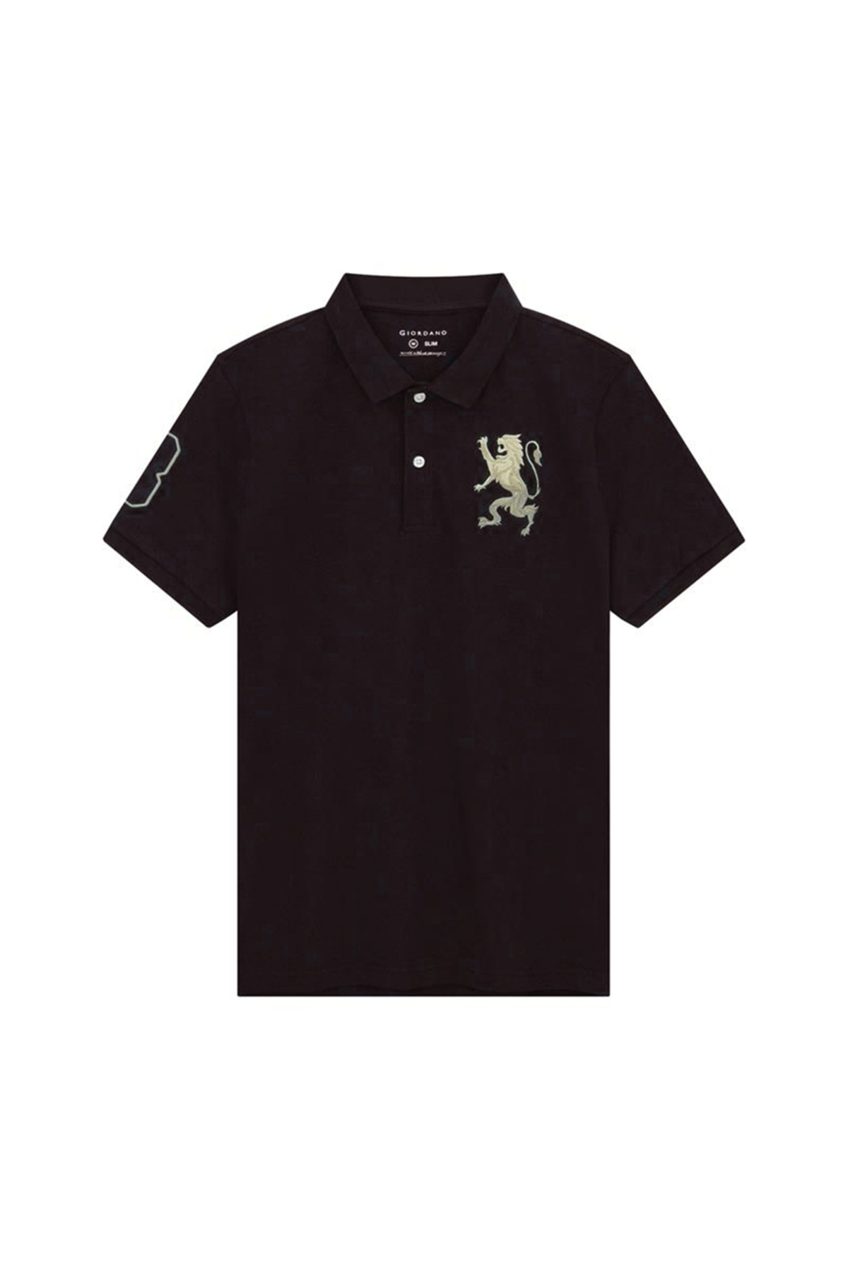 Giordano Men’s Slim Fit 3D Lion CNY Lycra Pique Polo