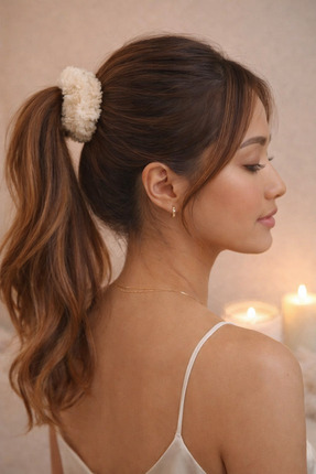 shop Peluş El Örgüsü Saç Lastik Tokası