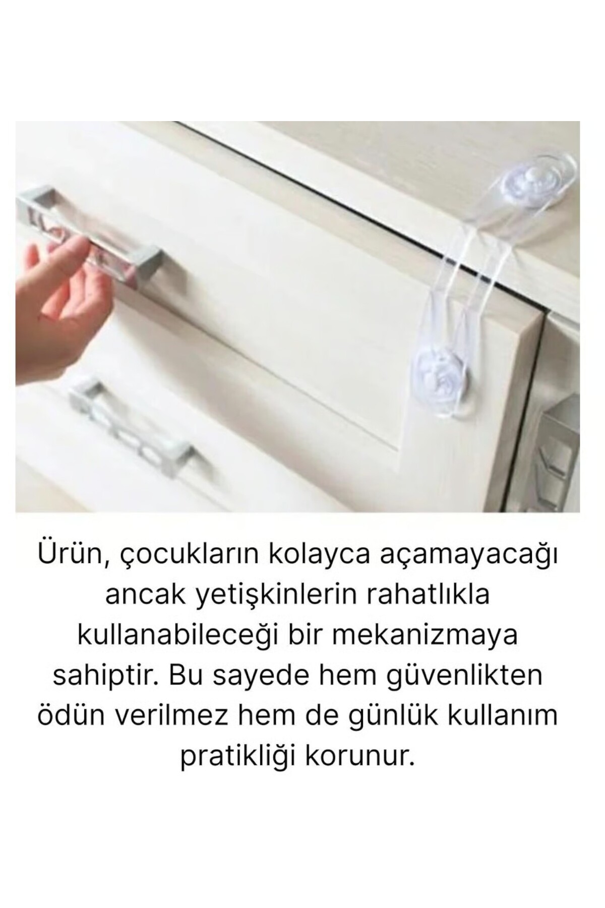 CocoVia Bebek Çocuk Dolap Kilidi Koruyucu ve Kilit Buzdolabı Kilidi Koruyucu Kilit Uzun Model fotoğrafı 4 (önizleme)