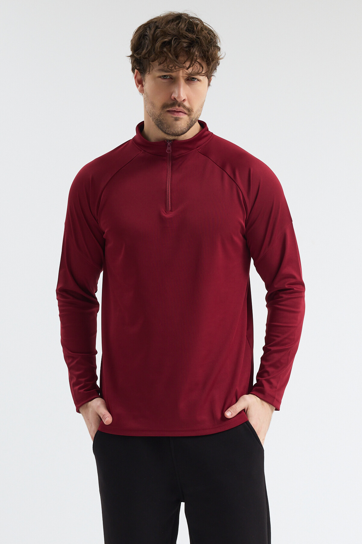 bh collection ERKEK ANTREMAN SPOR CEKET HIZLI KURUMA YARIM FERMUARLI