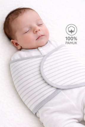 Mimocan %100 Pamuk Yenidoğan Kundak - Yumuşak Dolgulu, Ayarlanabilir Cırtlı B...