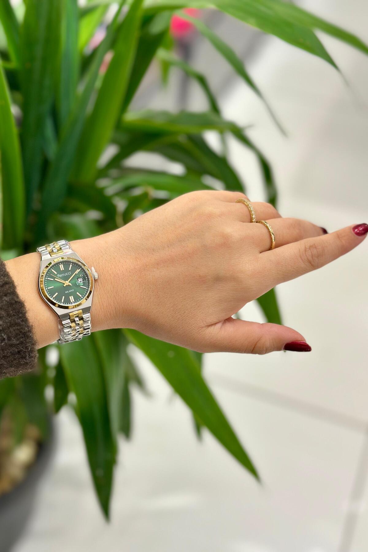 Ferrucci  Orijinal Çelik Kordon Su Geçirmez 2 Yıl Garantili Kadın Kol Saati - Görsel 7