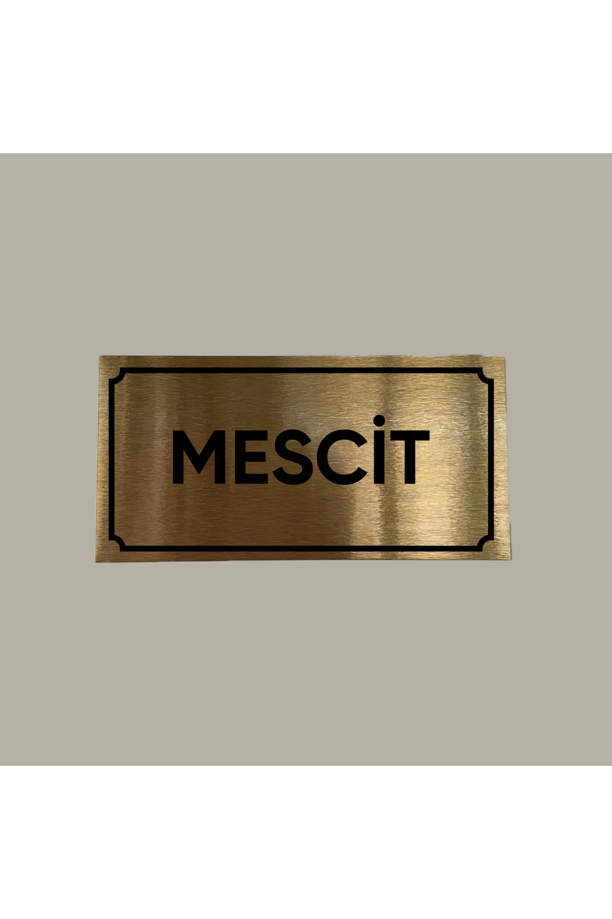 Gold Aluminium Door Name Holder Masjid Printed Adhesive Back 10x20 CM
